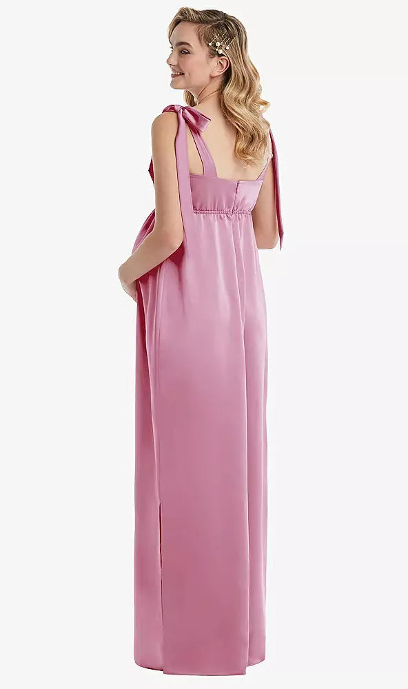 Satin Elegance Maternity Gown in pink